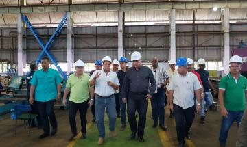 Tour of the President of the Republic Miguel Díaz Canel Bermúdez by the Metallic Structures Company, METUNAS